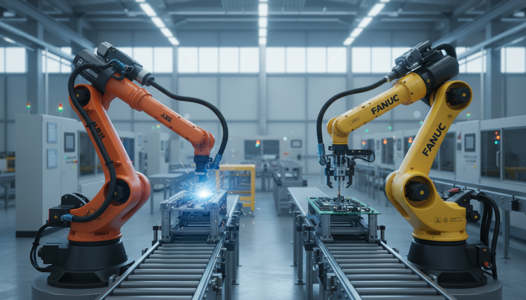 découvrez les différences entre les bras robotisés abb et fanuc pour choisir la meilleure solution adaptée à votre usine.