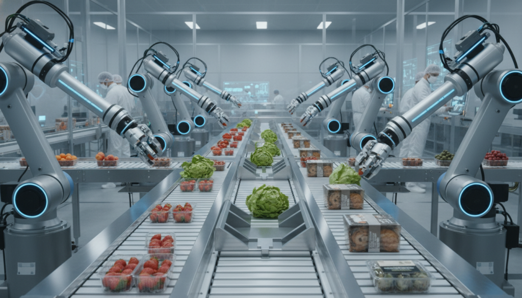 découvrez comment les robots transforment l'industrie agroalimentaire en automatisant et optimisant les chaînes de production pour une efficacité accrue et une qualité améliorée.