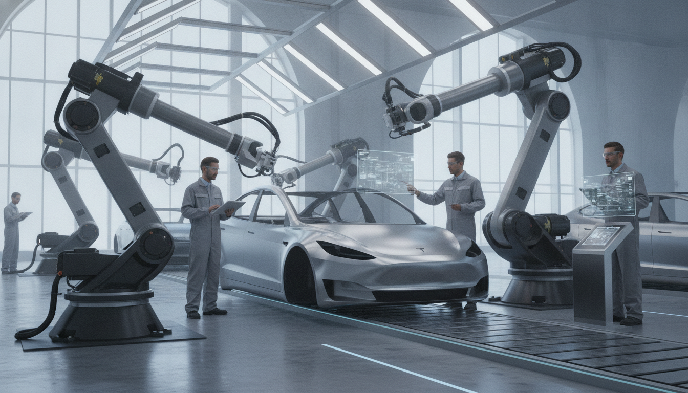 Automobile : comment Tesla repense la robotique d&rsquo;assemblage